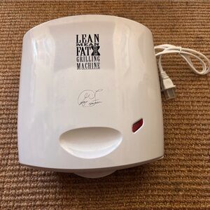 George Foreman Lean Mean Grilling Machine - White Small with drip pan